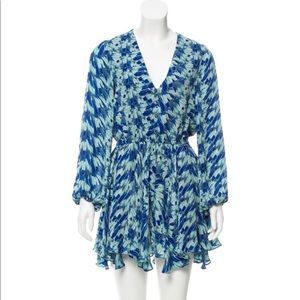 LoveShackFancy feather print silk dress